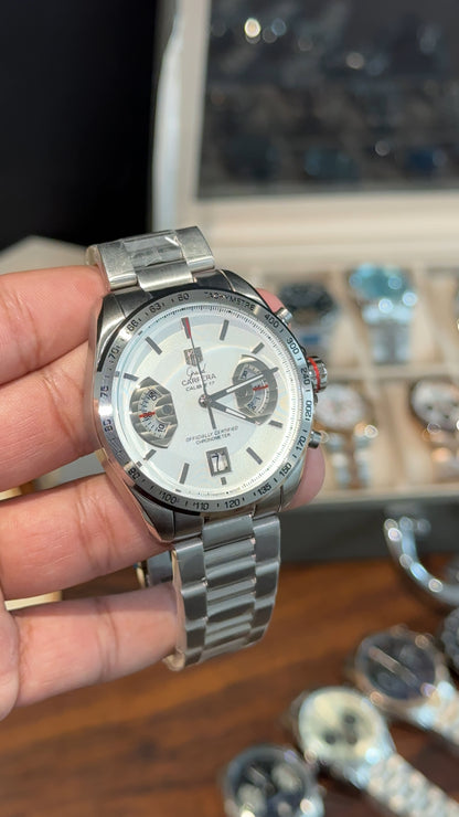 Tag Carrera | Calibre 17 | Silver Chain | Chrono | White Dial