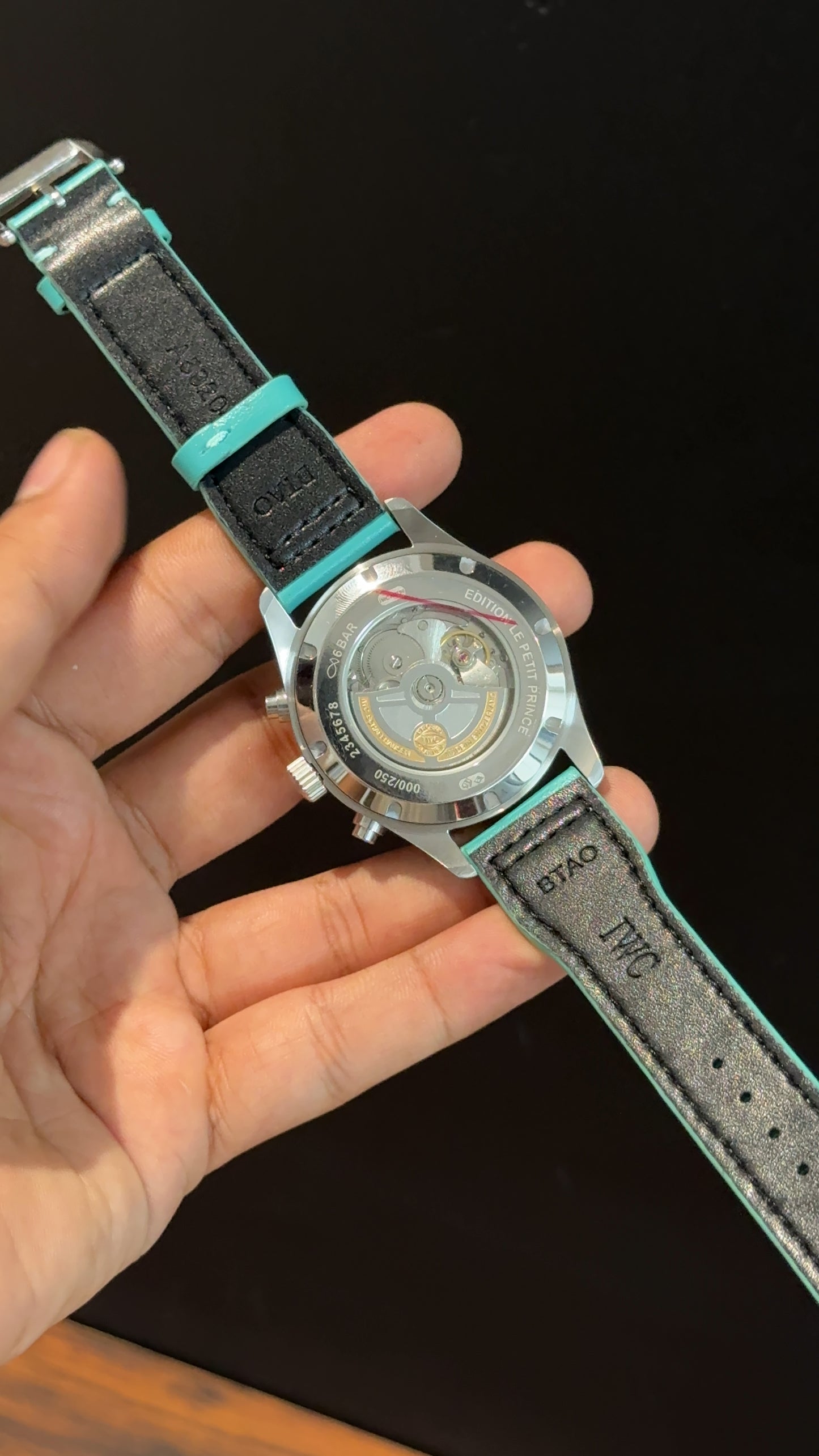 IWC | Tiffany Leather Strap | Silver Case | Chrono | Tiffany Digits Needle | Black Dial
