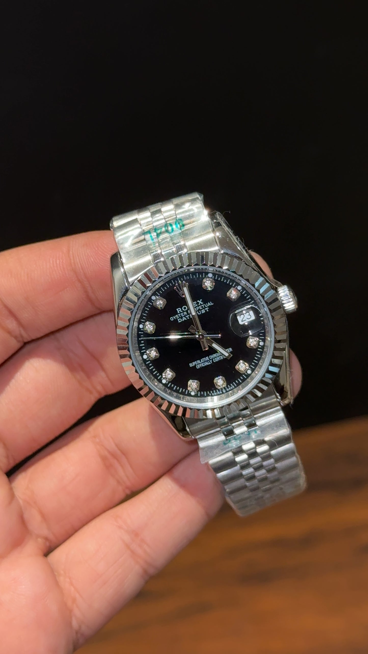 Datejust | 36mm | Silver Chain | Diamond Digit | Black Dial