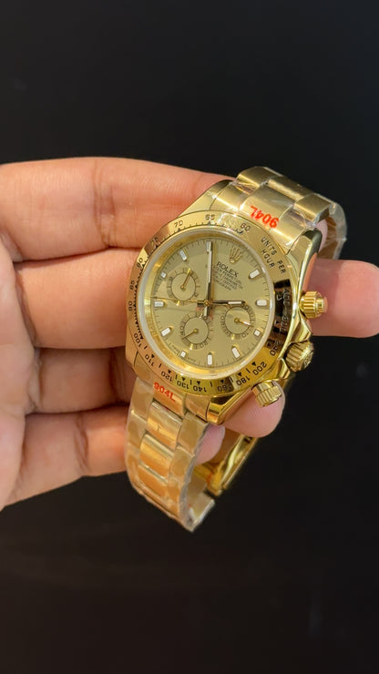 Daytona | Gold Chain | Chrono | Gold Dial