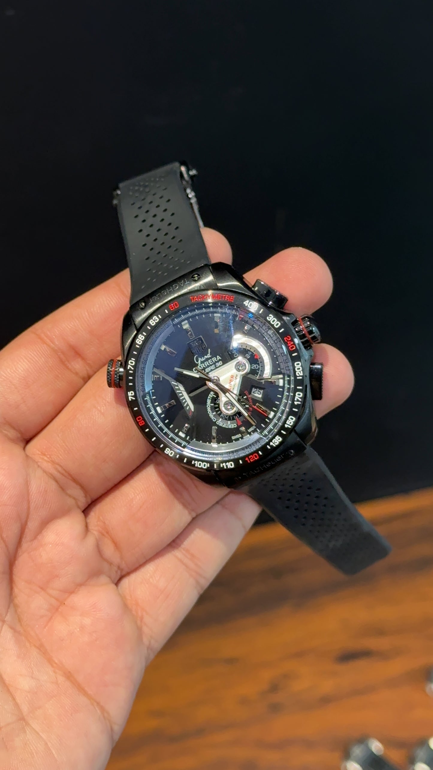 Tag Calibre 36 | Black Strap | Black Bezel | Chrono | Black Dial