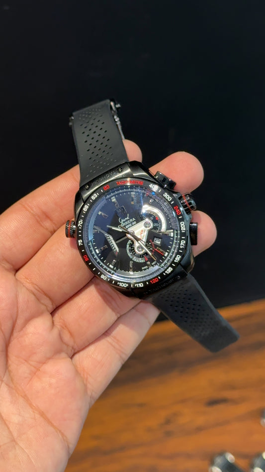 Tag Calibre 36 | Black Strap | Black Bezel | Chrono | Black Dial