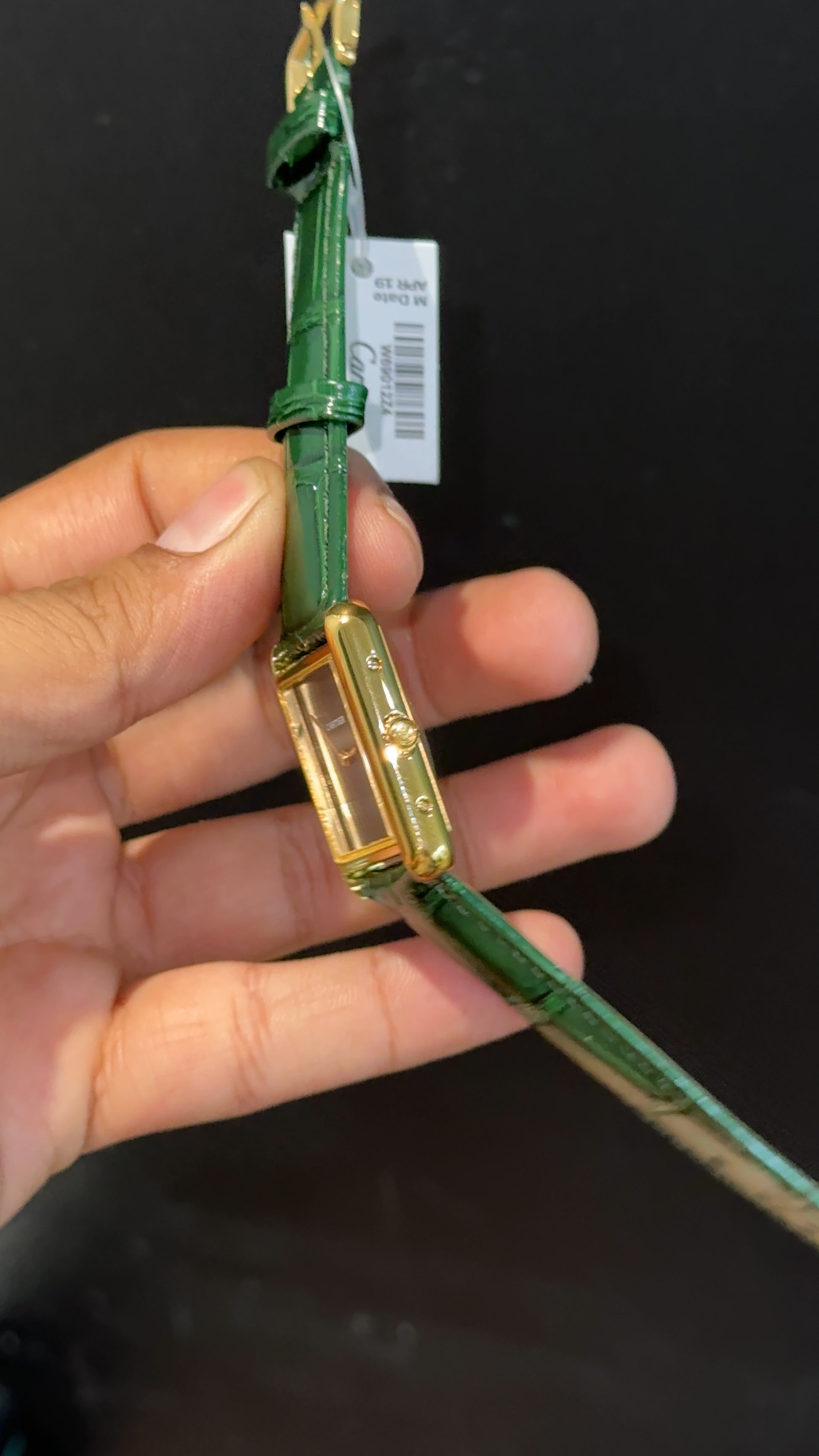 Cartier Tank | Gold | 36mm | Green Leather Strap | Green Dial - twentyfour