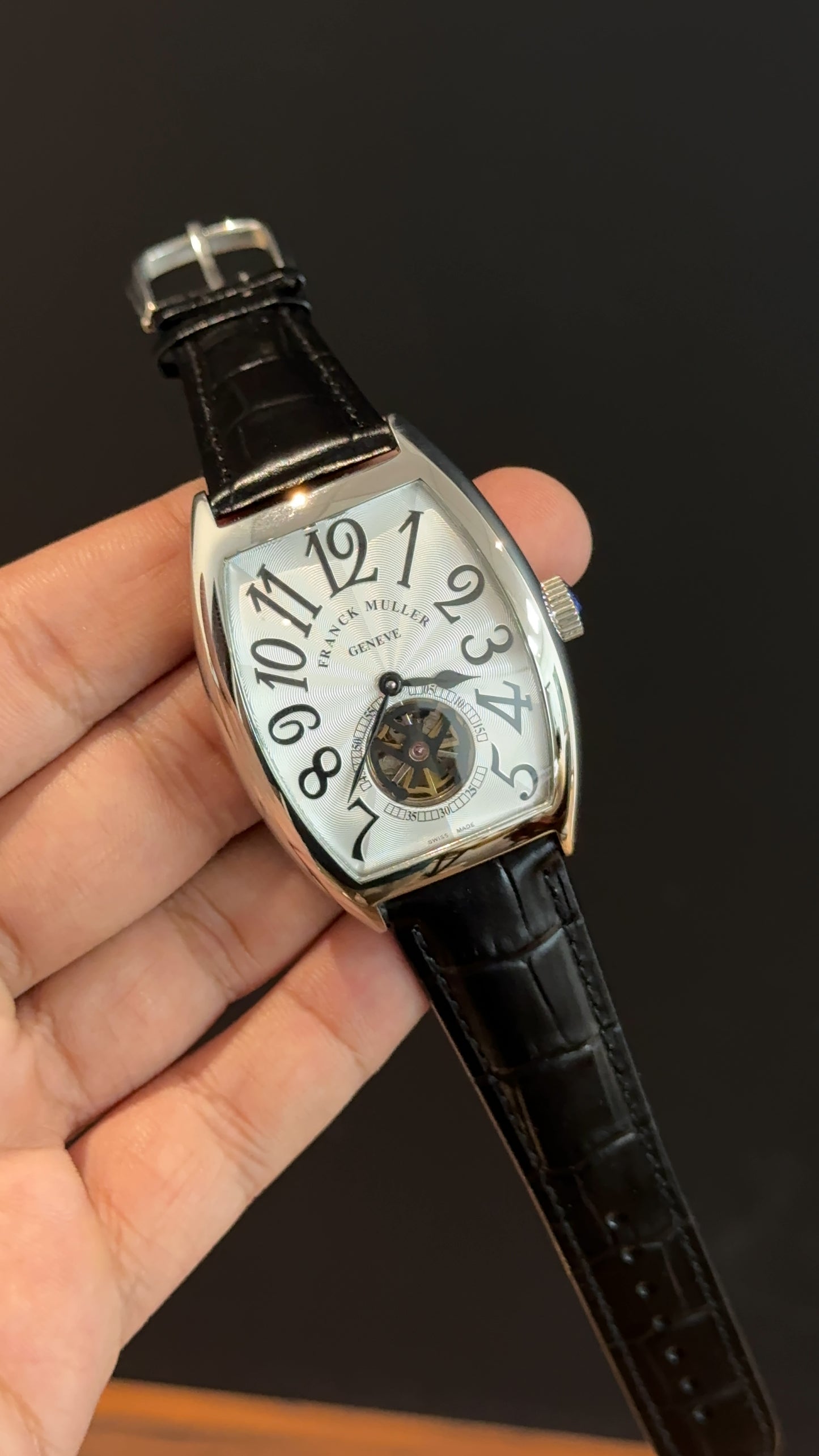 Franck muller | Black Leather Strap | Pendulum | White Dial