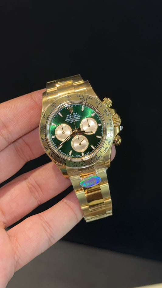 Premium Daytona John Mayer | Gold Chain | Chrono | Green Dial