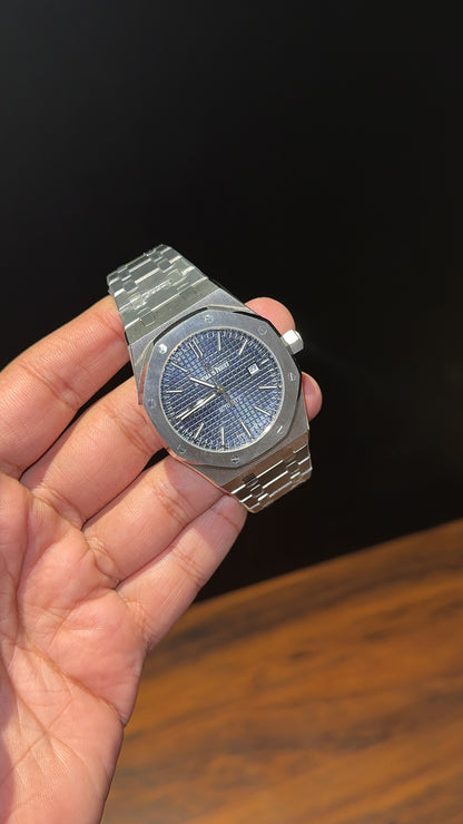 AP Auto | Silver Chain  | Blue Dial