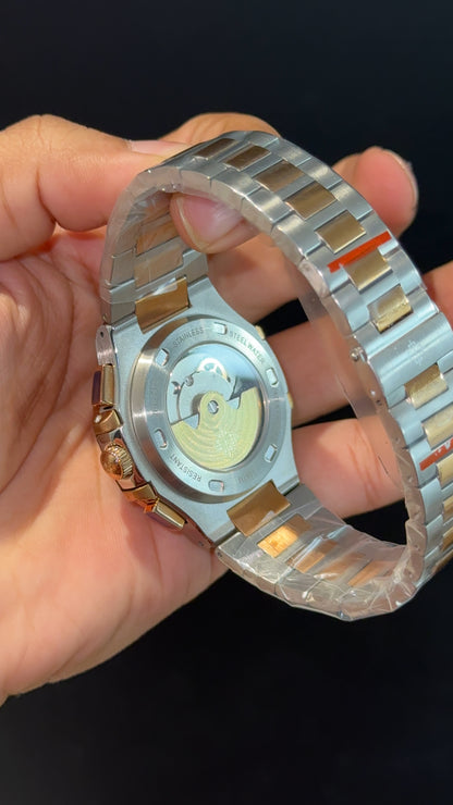 PP Auto | Rose Two Tone | Dual Time Edition | Grey Dial