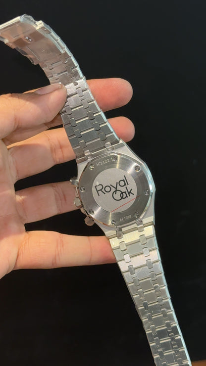 AP | Chrono | Silver Chain | Black Plain Dial