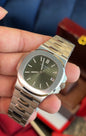 Patek naut silver olive green