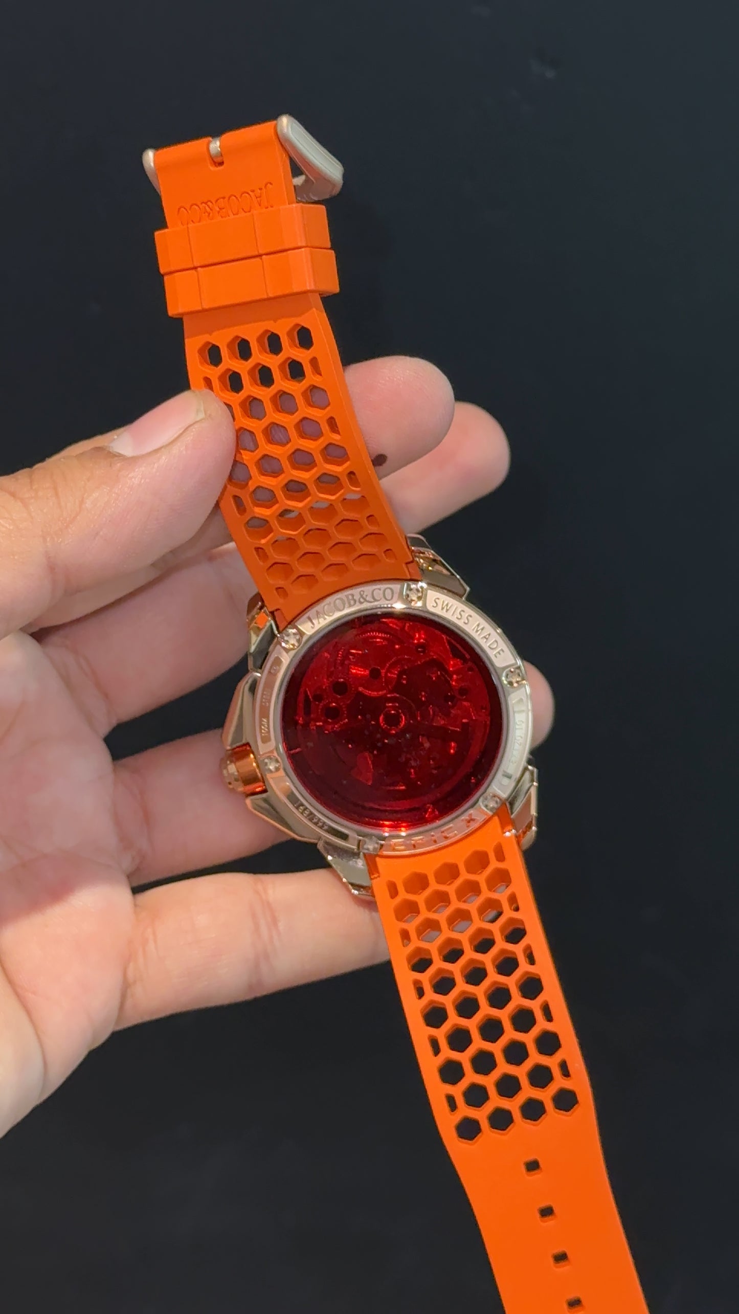 Jacob And Co | Rose Case | CR7 Edition | Orange Strap |Pendulum | Orange Machine Dial