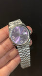 Premium DateJust | 36mm | Silver Chain | Purplish Index Dial