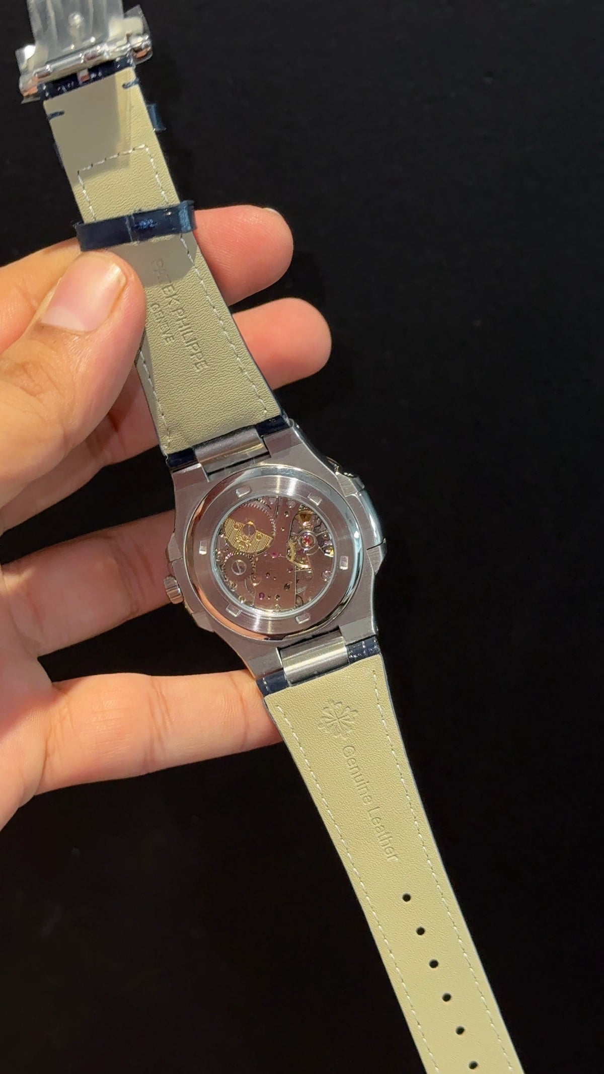 Pp Auto | Silver Case | Blue Strap | Moonphase | Sub Blue Dial