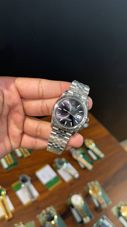 Premium Datejust | 36mm | Silver Chain | Black  Dial