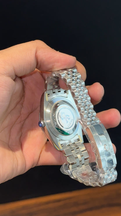 Premium Datejust | Silver Chain | Green Dial