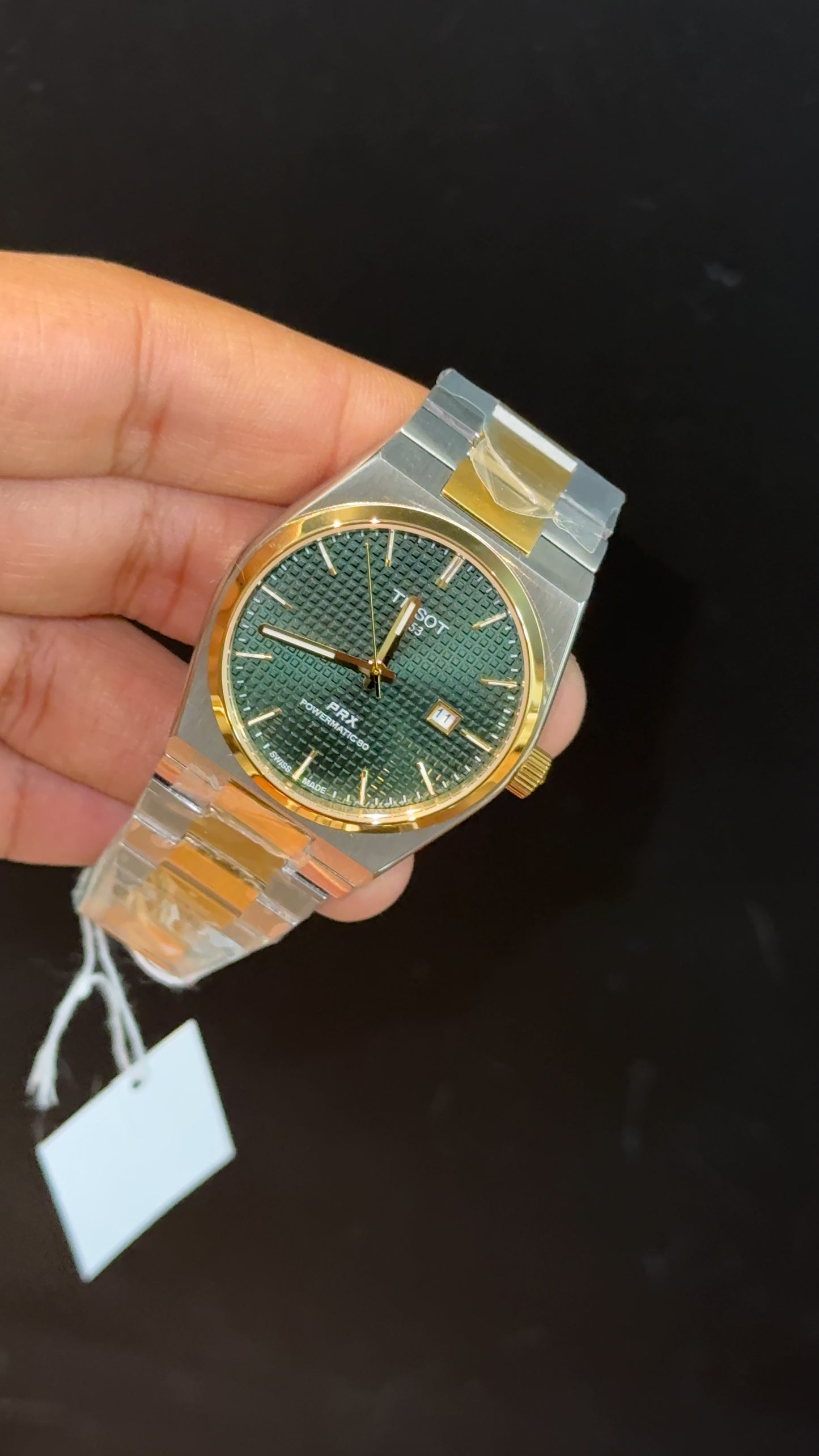 Tissot Prx | Quartz | Gold Two Tone | Green Texture Dial - twentyfour