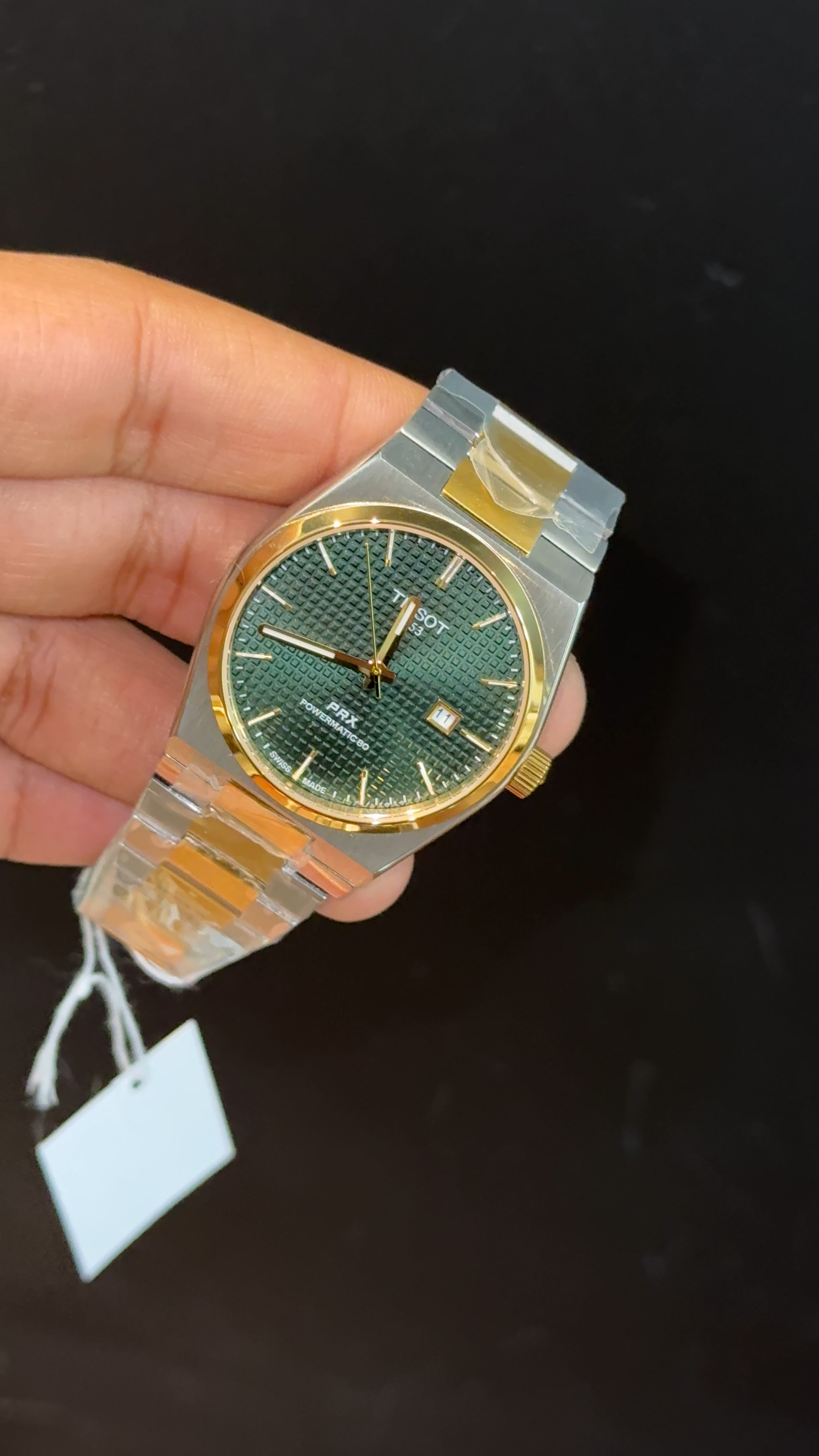 Tissot Prx | Quartz | Gold Two Tone | Green Texture Dial - twentyfour