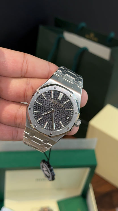 Premium AP | Auto | Silver Chain | Black Dial