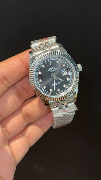 Datejust | Silver Chain | Diamond Digit | Black Dial - twentyfour