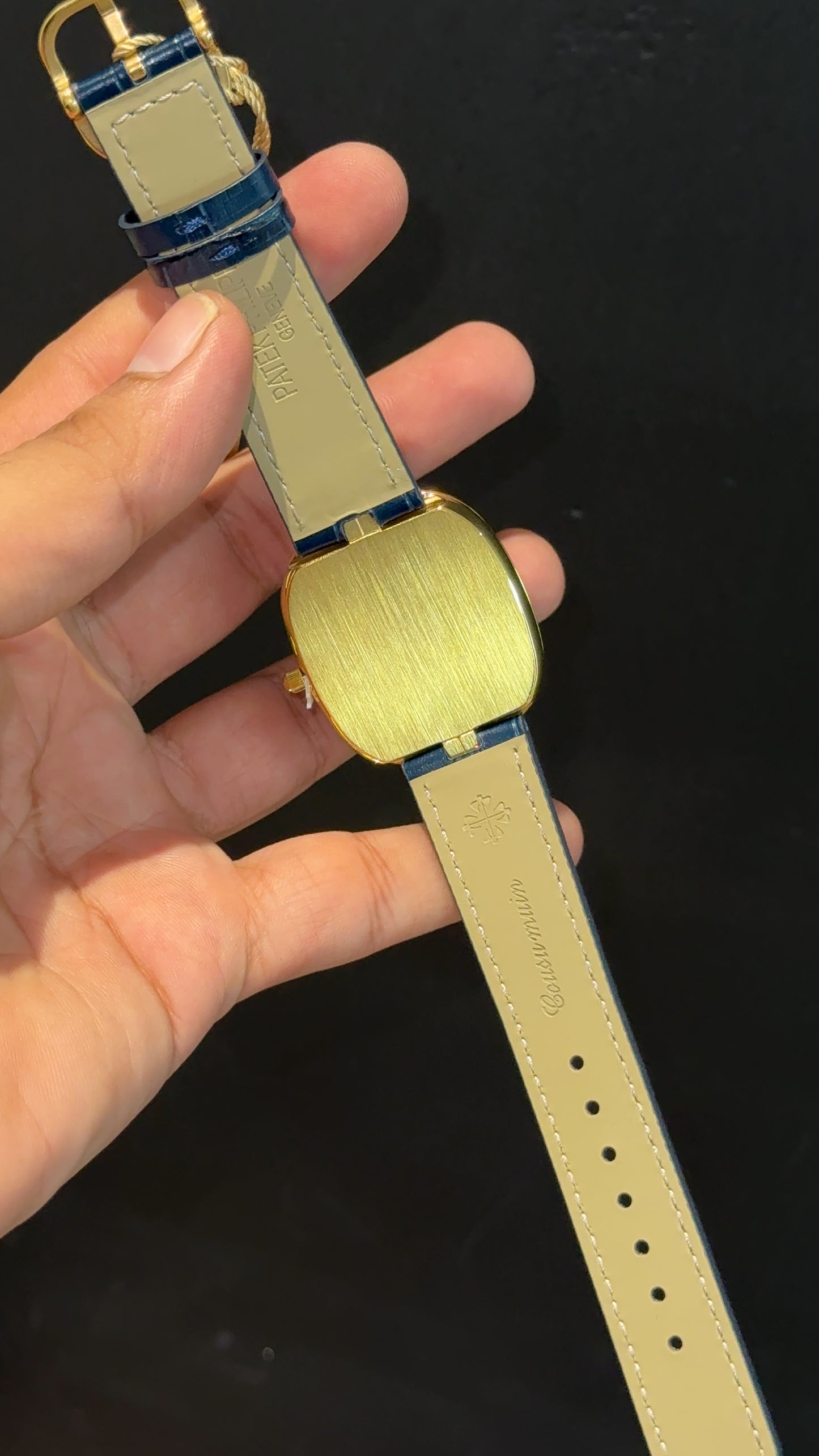 Pp Ellipse | Gold Case | Blue Leather Strap | Blue Ebony Dial