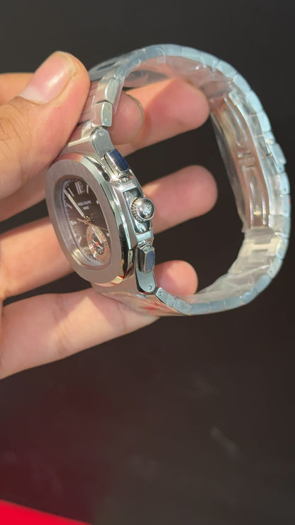 PP Auto | Single Time Edition | Silver Chain | Black Dial