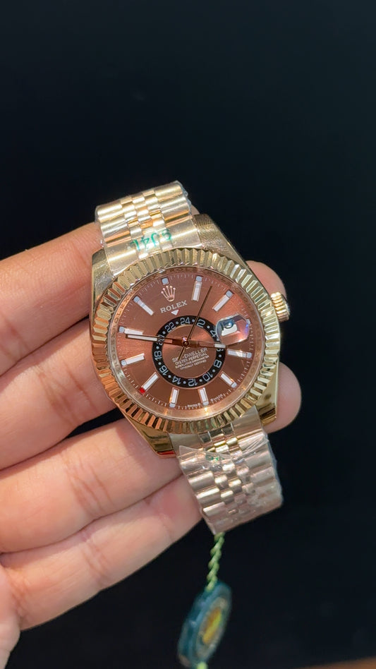 Sky Dweller | Rose Jubilee Chain | Brownish Dial
