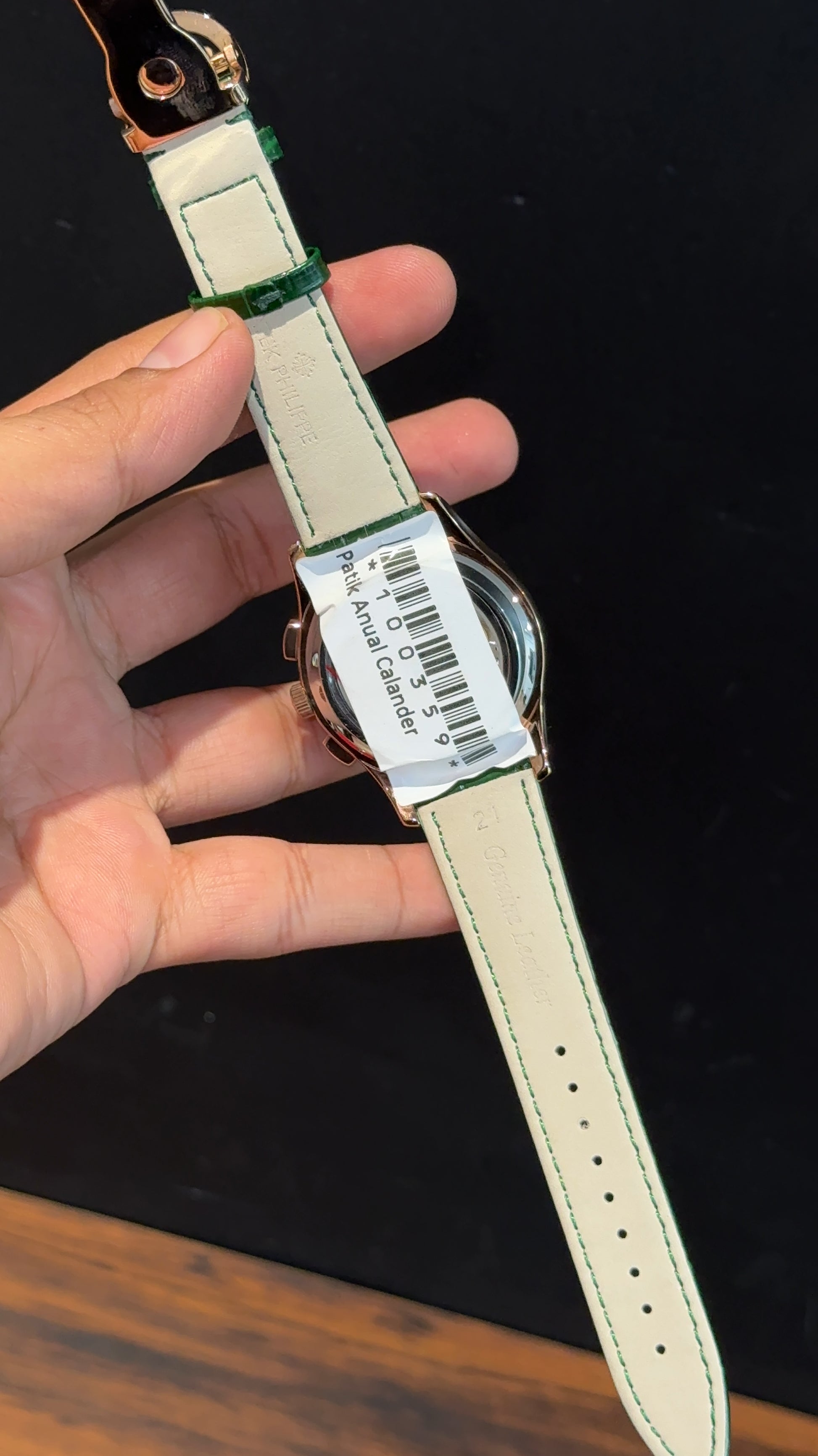Pp Auto | Annual Calendar Edition | Rose | Green Strap | Green Dial - twentyfour