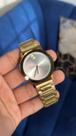 Movado Gold | Men Gold Chain | White Circle Dial