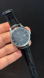 Tissot Silver | Black Leather Strap | Silver Digit | Black Textured Dial - twentyfour