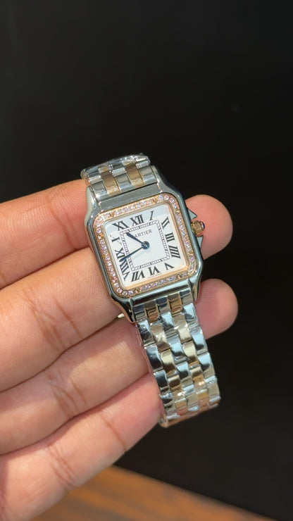 Cartier Panthere | 26mm | Woman  | Diamond Case | Rose Two Tone | White Dial