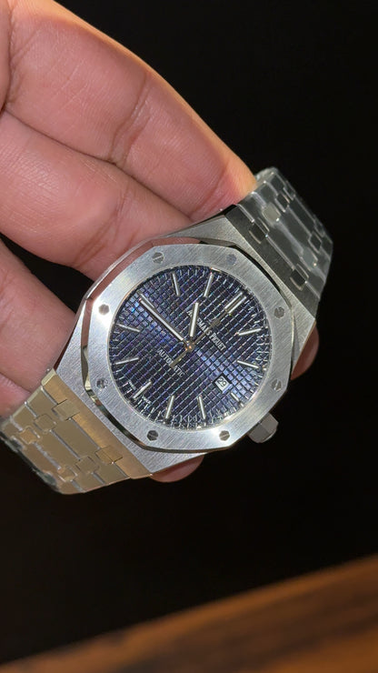 AP Auto | Silver Chain  | Blue Dial
