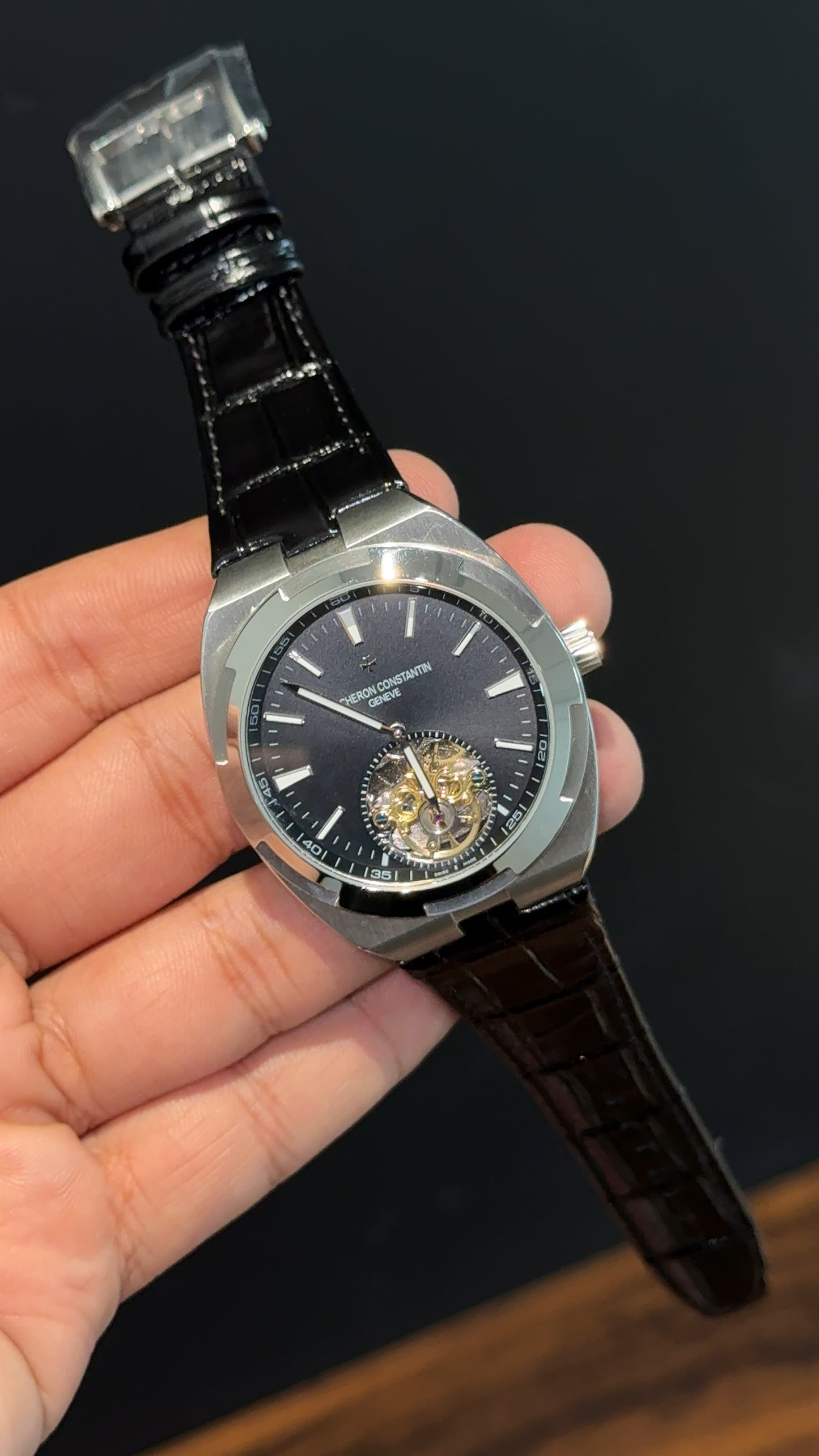 Vacheron Constantin | Black Leather Strap | Pendulum | Black Dial