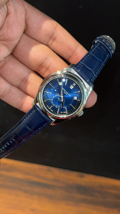 Pp Auto | Annual Calendar Edition | Silver | Blue Strap | Blue Dial - twentyfour