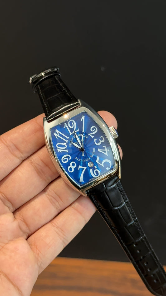 Franck muller | Black Leather Strap | Blue Dial
