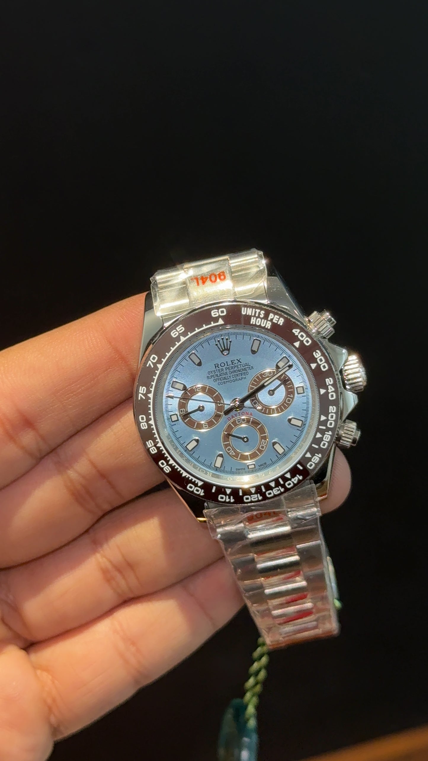 Daytona | Silver Chain | Chrono | Sky Blue Dial