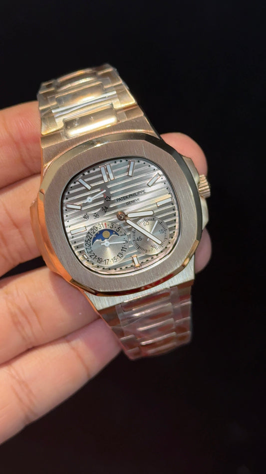 Pp Auto | Moonphase | Rose Chain | Sub Light Grey Dials