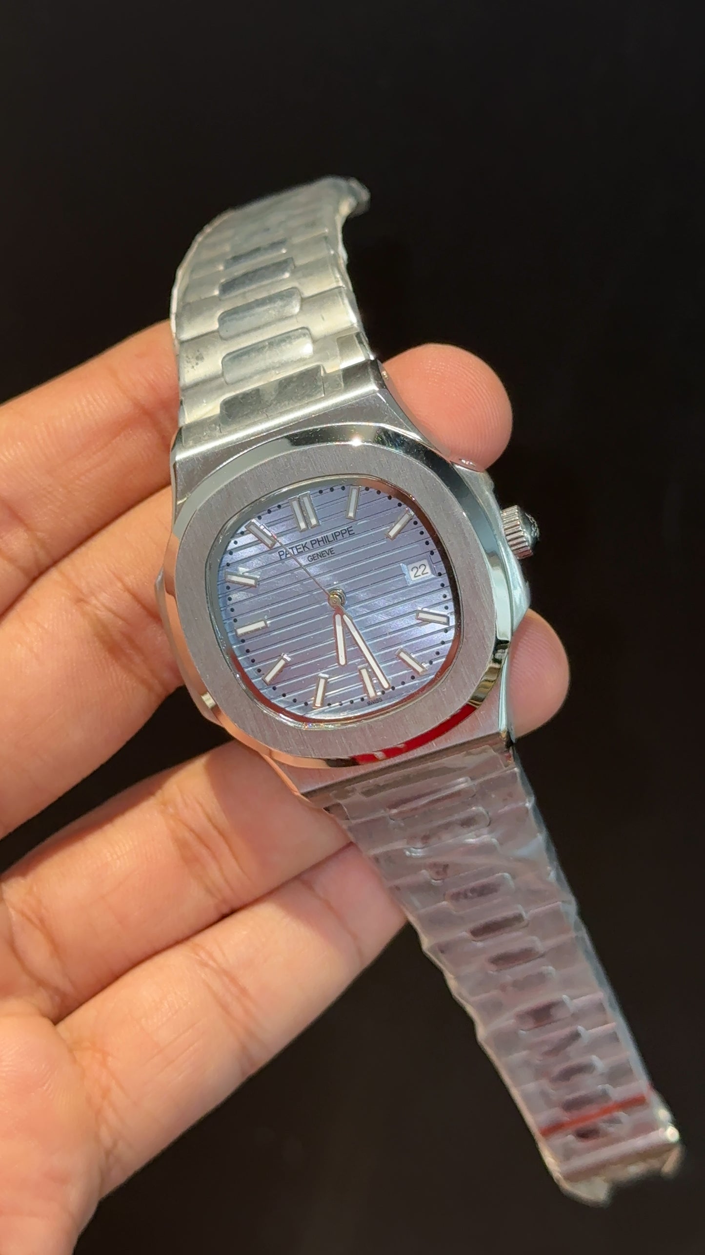PP Auto | Silver Chain | Shaddy Blue Dial