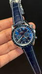 Omega Speedmaster | Rose Blue Bezel | Blue Strap | Chrono Moonphase | Blue Dial