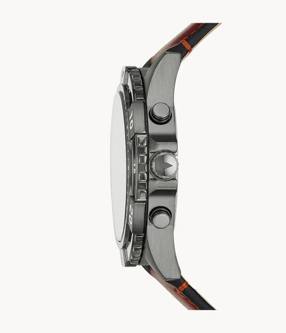 Fossil Men’s Chronograph Quartz Brown Leather Strap Grey Dial 44mm FS5770 - twentyfour