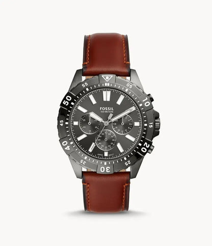 Fossil Men’s Chronograph Quartz Brown Leather Strap Grey Dial 44mm FS5770 - twentyfour
