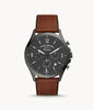 Fossil Men’s Chronograph Quartz Leather Strap Gray Dial 46mm FS5815 - twentyfour