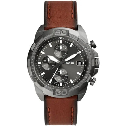 Fossil Men’s Quartz Brown Leather Strap Grey Dial 44mm FS5855 - twentyfour