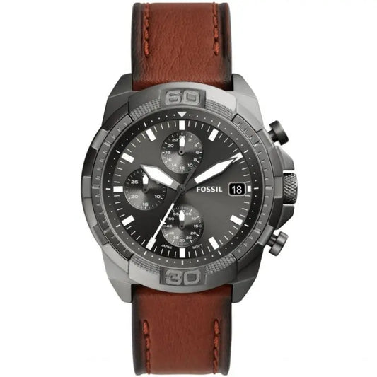Fossil Men’s Quartz Brown Leather Strap Grey Dial 44mm FS5855