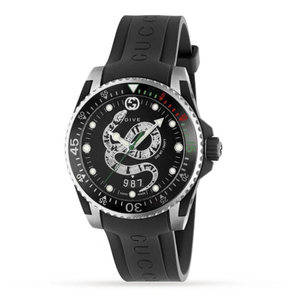 Gucci Men’s | Quartz Silicone Strap Black Dial 45mm YA136217