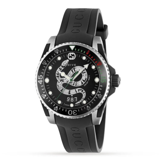 Gucci Men’s | Quartz Silicone Strap Black Dial 45mm YA136217
