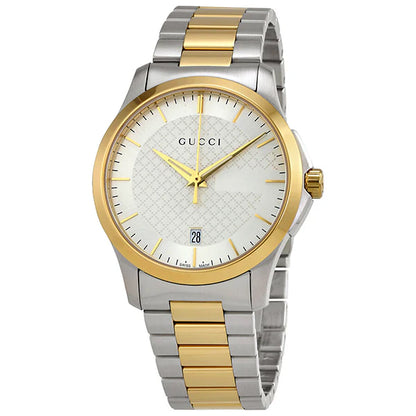 Gucci Men’s Swiss Made Quartz Stainless Steel Silver Dial 38mm Watch YA126474