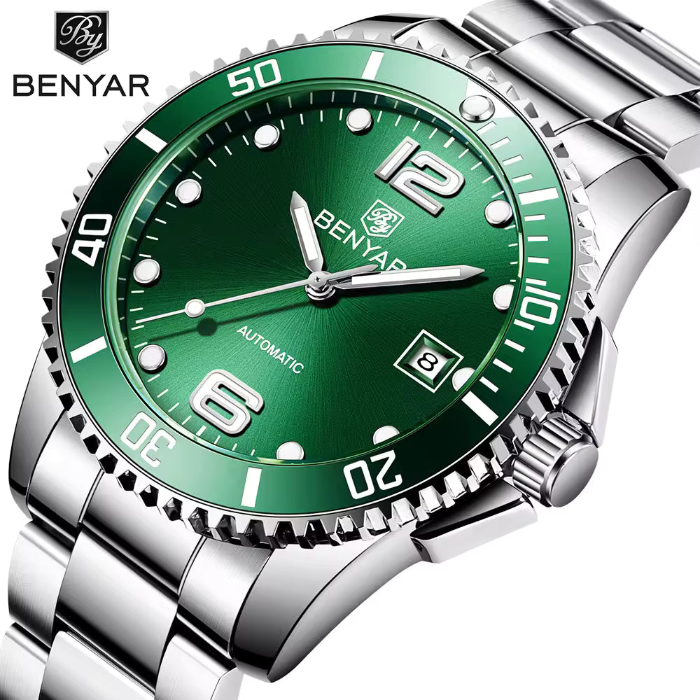 Benyar BY-5152| Automatic Watch New Men's Watch Stainless Steel Waterproof mechanical Dial 41mm