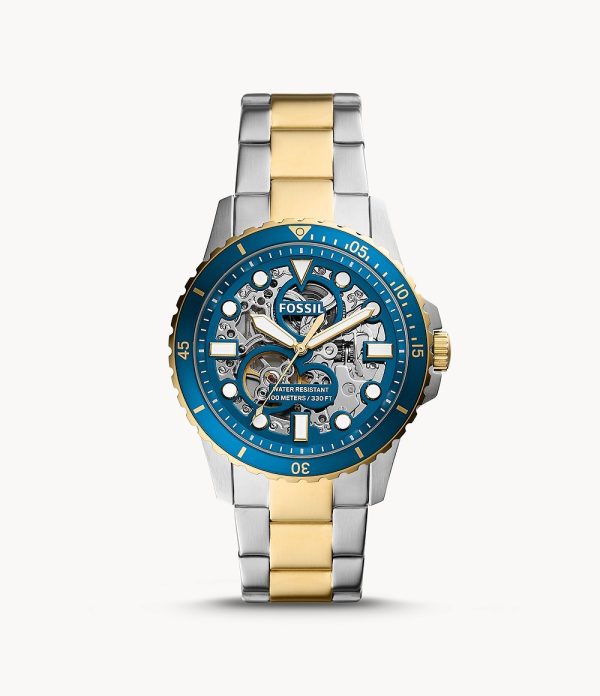 Fossil Men’s Automatic Two-tone Stainless Steel Blue Dial 42mm ME3191
