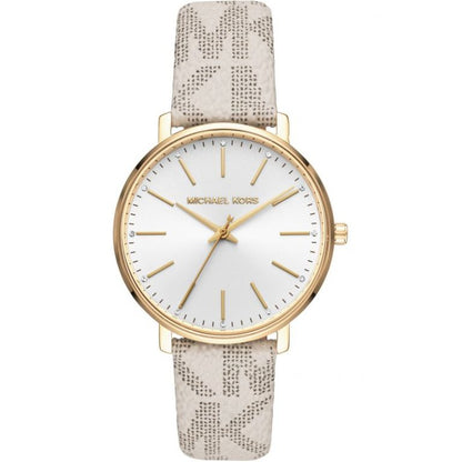 Michael Kors Women’s Quartz White Leather Strap White Dial 38mm Watch MK-2858
