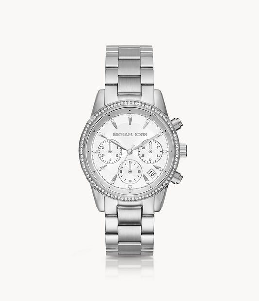 Michael Kors Women’s Quartz Stainless Steel White Dial 37mm Watch MK6428