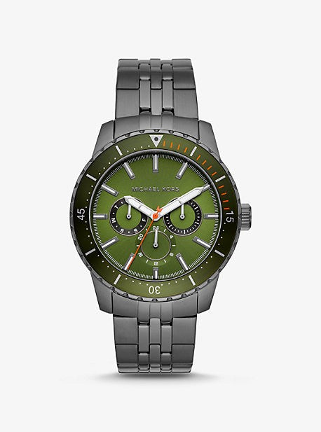 Michael Kors Men’s Chronograph Stainless Steel Green Dial 44mm Watch MK7158